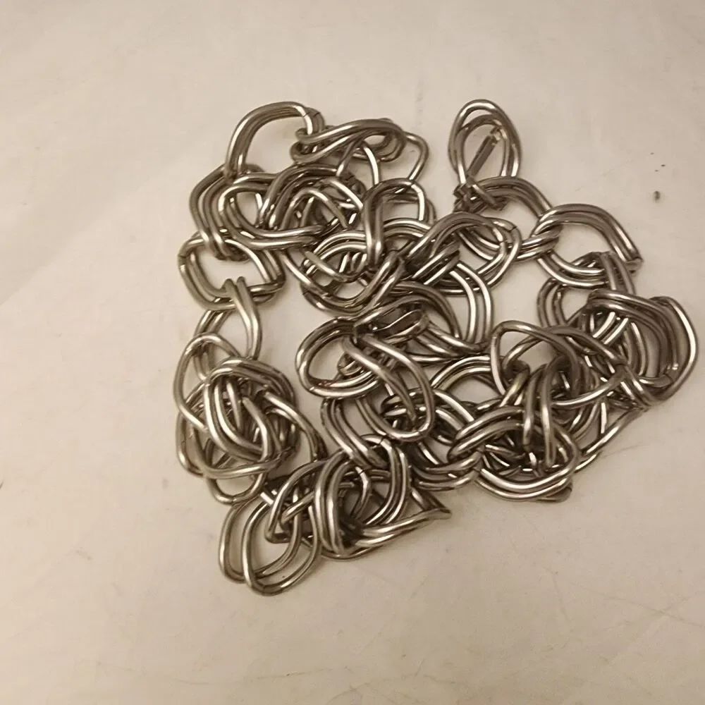 #7634 Silver tone Chain link Belt 35 inch x 7/8 inch  Heavy  Adjustable
